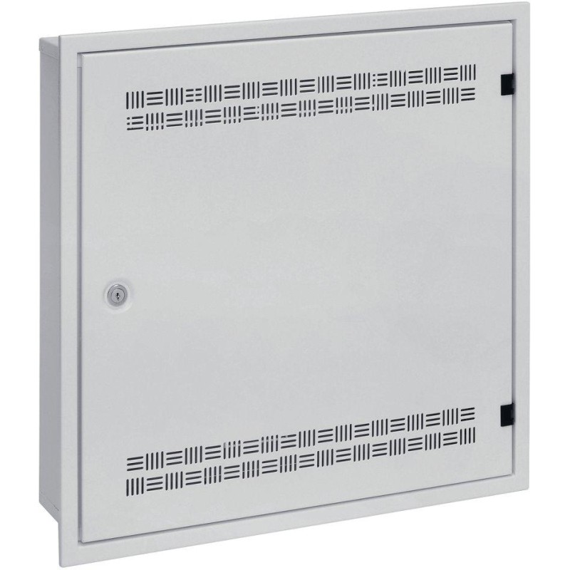 Solarix rozvaděč SOHO LC-18 do zdi s lištami 2U, 4U a 11U, 550x550x150mm, šedá RAL7035, s rámečkem k zazdění