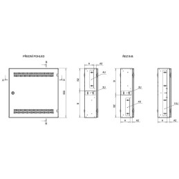 Solarix rozvaděč SOHO LC-18 do zdi s lištami 2U, 4U a 11U, 550x550x150mm, šedá RAL7035, s rámečkem k zazdění