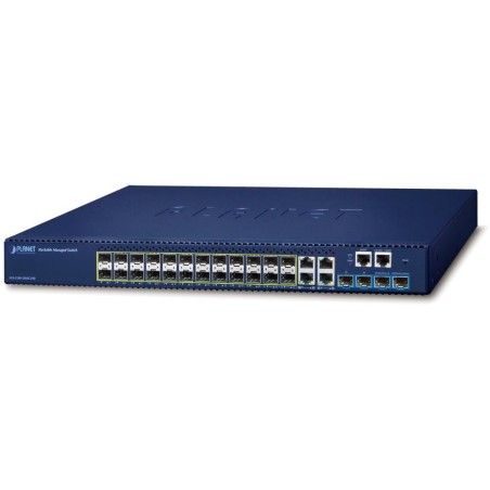 Planet SGS-5240-20S4C4XR L3 switch, 4x1Gb, 20x1Gb SFP, 4x10Gb SFP+, HW/IP stack, 2x power-in
