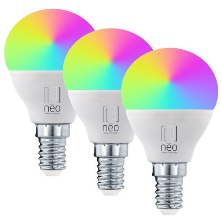IMMAX NEO LITE SMART sada 3x žárovka LED E14 6W RGB+CCT barevná a bílá, stmívatelná, Wi-Fi, P45, TUYA