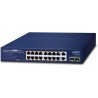 Planet PoE switch 18x1Gb + 2xSFP 1Gb, 16x PoE 802.3at 30/185W, VLAN, extend mode 10Mb-250m