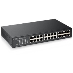 ZyXEL GS1100-24E, 24-port 10/100/1000Mbps Gigabit Ethernet switch v3, Fanless,  desktop