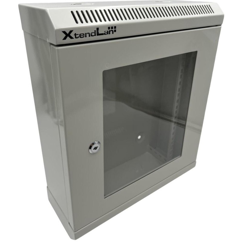 XtendLan Skříň 10", 9U, 140x350, šedý, prosklený