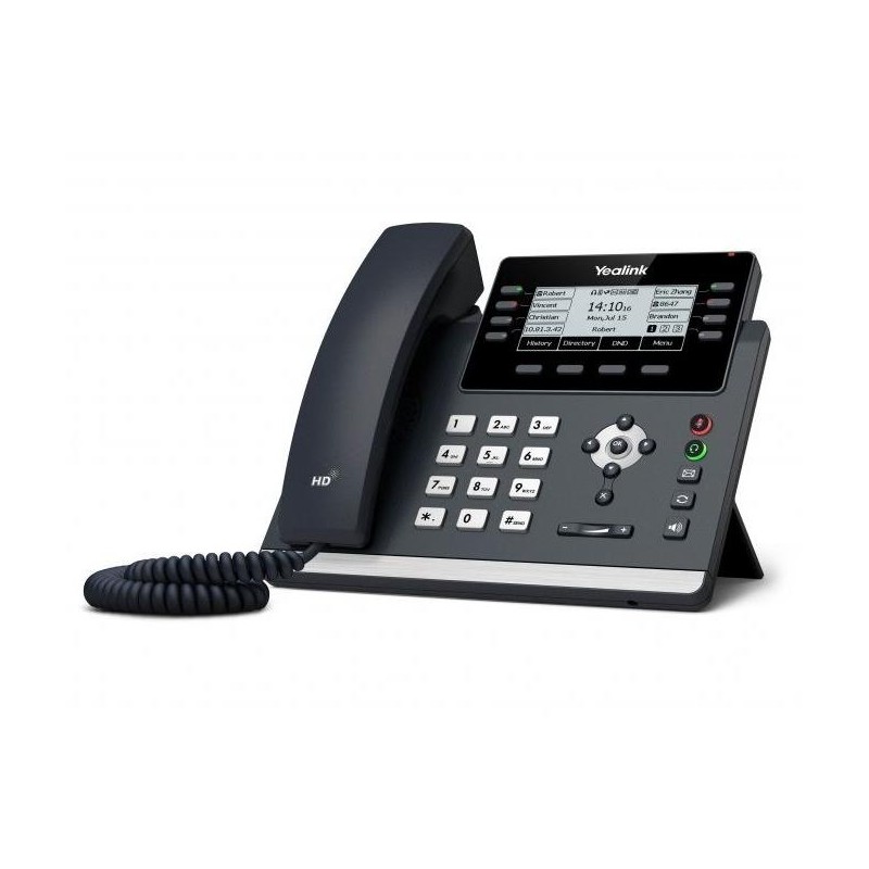 Yealink SIP-T43U IP telefon, 12x SIP, CZ/SK displej, 2x GbE port, PoE, Opus HD kodek, 21 programovatelných tlačítek
