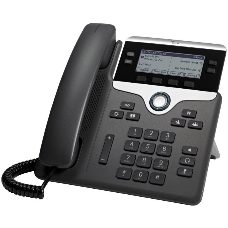Cisco CP-7841-K9,  IP telefon, podsvícený displej, 2x 10/100/1000 Base-T RJ-45 funkce switche, PoE napájení