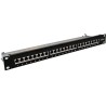 XtendLan Patch panel 19", 24 ports, Cat6a, shielded, black