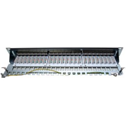 XtendLan Patch panel 19", 24 portů, Cat6a, stíněný, černý