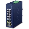 Planet IFGS-1022TF průmyslový switch, 8x100M + 2x1Gb/SFP, -40 až 75st.C, dual 9-48VDC, IP30, fanless