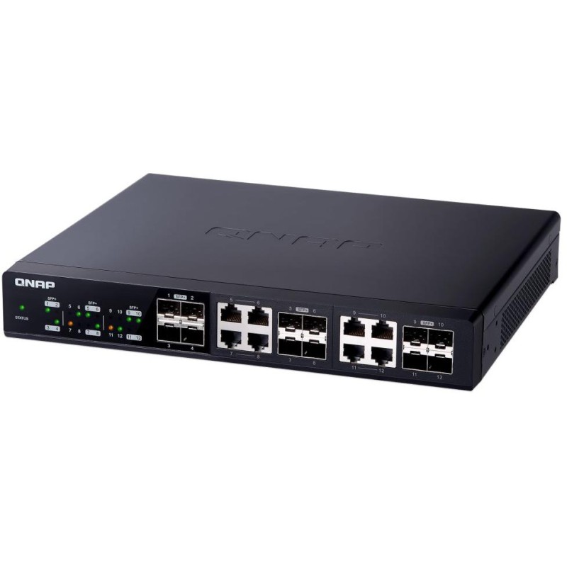 QNAP QSW-1208-8C   10G switch, 12x 10G port SFP+ (4x SFP+ a 8x kombinované SFP+ / RJ-45)
