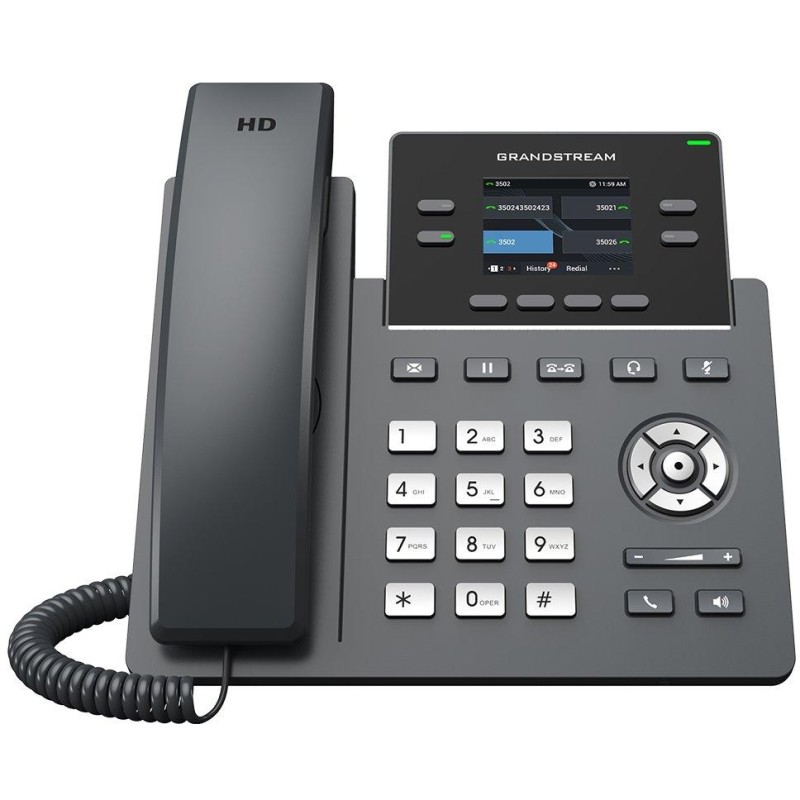 Grandstream GRP2612P/ VoIP telefon/ podsvícený barevný display/ 2x SIP/ 2x LAN/ PoE