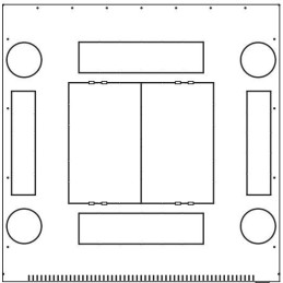 Triton 19" rozvaděč stojanový 42U/800x800, typ RT, nosnost 1200kg, perforované dveře, RAL7035, šedý