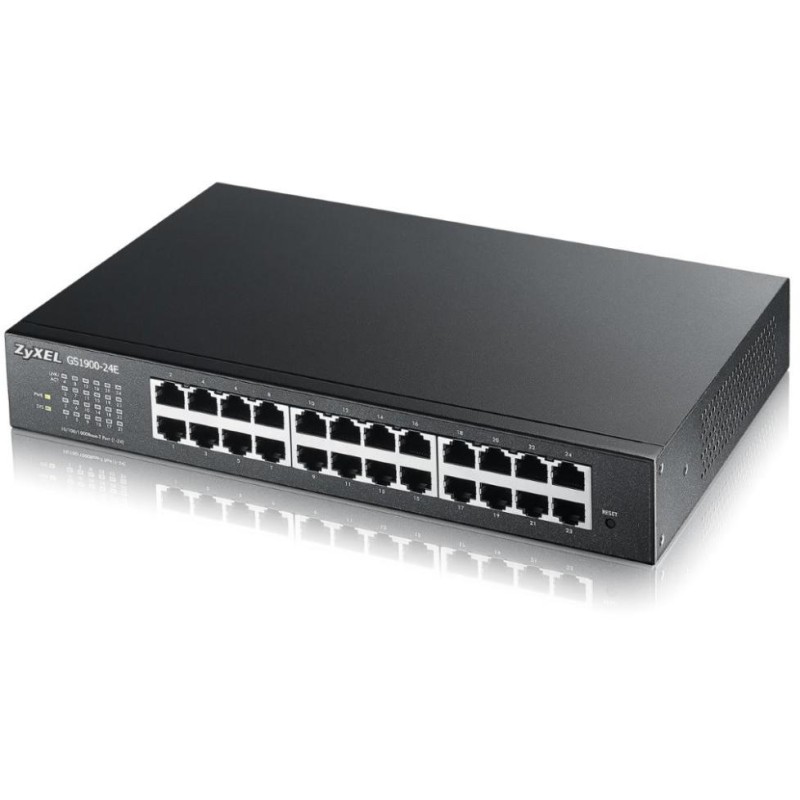 ZyXEL GS1900-24E v3, 24-port GbE L2 Smart Switch, rackmount, fanless