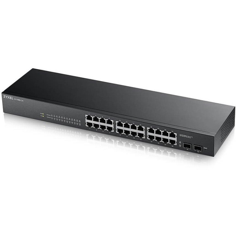 ZyXEL GS1900-24 v2, 24-port GbE L2 Smart Switch, rackmount, fanless