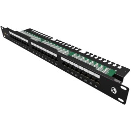 Solarix Patch panel 24x RJ-45 Cat5e UTP s vyvazovací lištou 1U SX24L-5E-UTP-BK-N