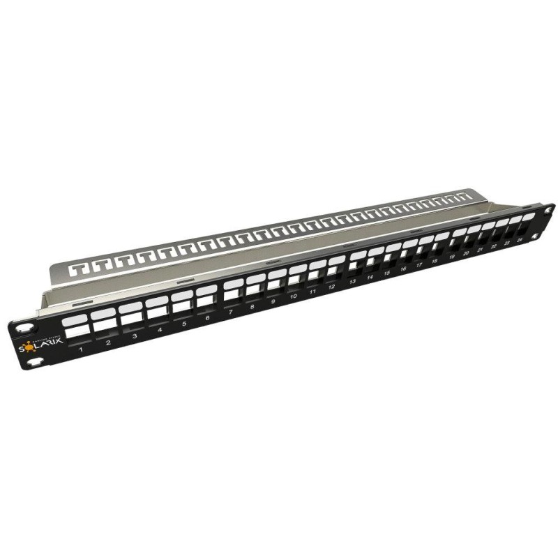 Solarix 19" Neosazený modulární patch panel 24 portů 1U SX24M-0-STP-BK-UNI-N
