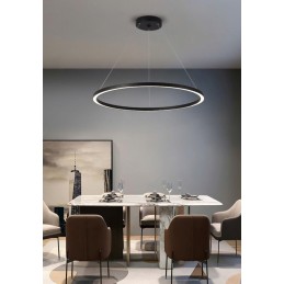 IMMAX NEO FINO SMART závěsné svítidlo 1 kruh, 80cm, 60W, černé, Zigbee 3.0, TUYA