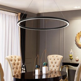 IMMAX NEO FINO SMART závěsné svítidlo 1 kruh, 80cm, 60W, černé, Zigbee 3.0, TUYA