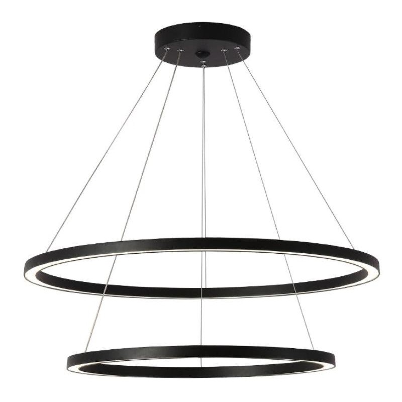 IMMAX NEO FINO SMART závěsné svítidlo 2 kruhy, 60+80cm, 93W, černé, Zigbee 3.0, TUYA