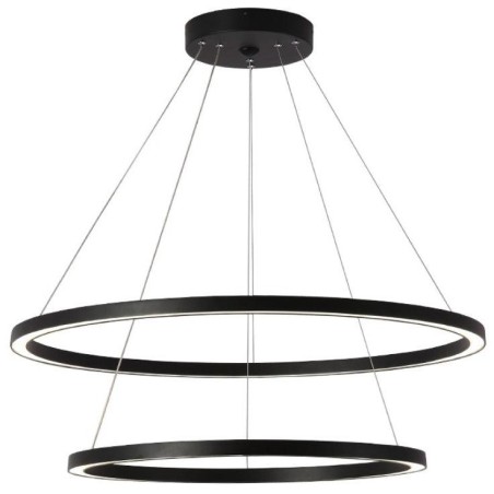 IMMAX NEO FINO SMART závěsné svítidlo 2 kruhy, 60+80cm, 93W, černé, Zigbee 3.0, TUYA