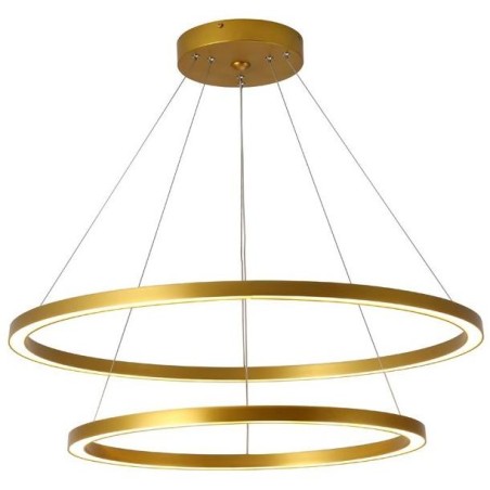 IMMAX NEO FINO SMART závěsné svítidlo 2 kruhy, 60+80cm, 93W zlaté, Zigbee 3.0, TUYA