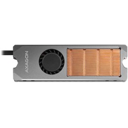 AXAGON měděný chladič s ventilátorem pro M.2 SSD / CLR-M2FAN / 2280 / výška chladiče 12mm