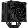 DEEPCOOL cooler AK400 Zero Dark Plus / 2x 120mm fan / 4x heatpipes / PWM / for Intel and AMD / set black