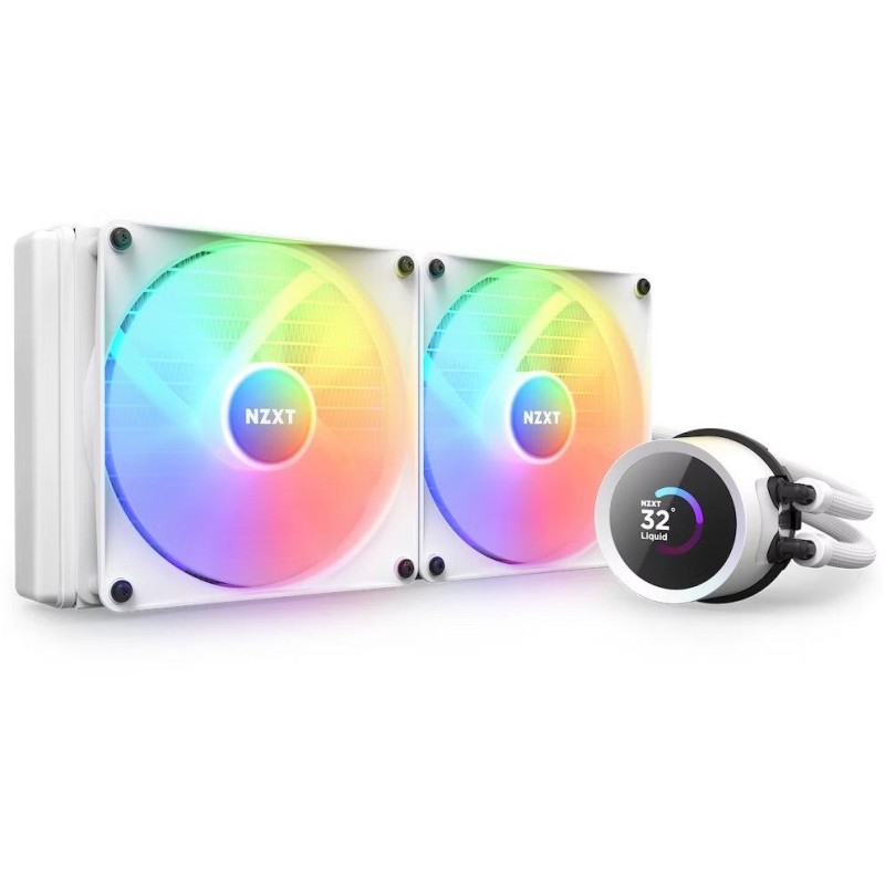 NZXT vodní chladič Kraken 280 RGB / 2x140mm fan / 4-pin PWM / LCD disp. / 6 let / bílý