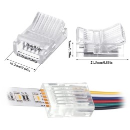 IMMAX konektor CLICK 12mm s kabelem 10cm, RGB+CCT, 6pin