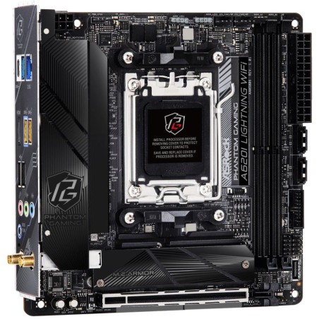 ASRock A620I LIGHTNING WIFI / AMD A620 / AM5 / 2x DDR5 DIMM / 2x M.2 / HDMI / USB-C / WiFi / Mini-ITX
