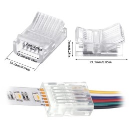 IMMAX konektor CLICK 12mm s kabelem 2,5cm, RGB+CCT, 6pin