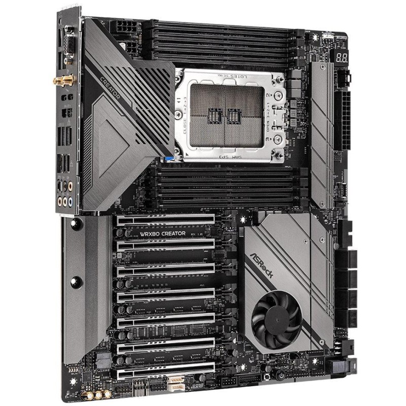 ASRock WRX80 Creator / AMD WRX80 / 8x DDR4 DIMM / 2x M.2 / 1x U.2 / 2x TB4 / 2x MiniDP / 2x 10GLAN / WiFi / EATX
