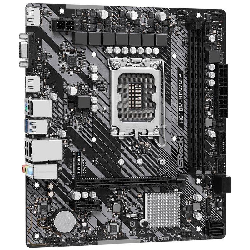 ASRock H610M-HDV/M.2 / LGA1700 / Intel H610 / 2x DDR4 DIMM / HDMI / DP / VGA / M.2 / mATX