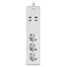 NEDIS Wi-Fi smart extension cord/ 3x F-type socket/ 16A/ 4x USB/ 1.8m/ Android/ iOS/ Nedis® SmartLife/ white