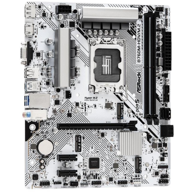 ASRock B760M-HDV/M.2 / Intel B760 / LGA1700 / 2x DDR5 / 2x M.2 / VGA / HDMI / DP / USB-C / mATX