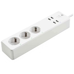 NEDIS Wi-Fi chytrý prodlužovací přívod/ 3x zásuvka typu F/ 16A/ 4x USB/ 1,8m/ Android/ iOS/ Nedis® SmartLife/ bílá