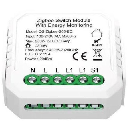 IMMAX NEO SMART kontroler s měřením spotřeby V6 1-tlačítkový Zigbee 3.0, TUYA