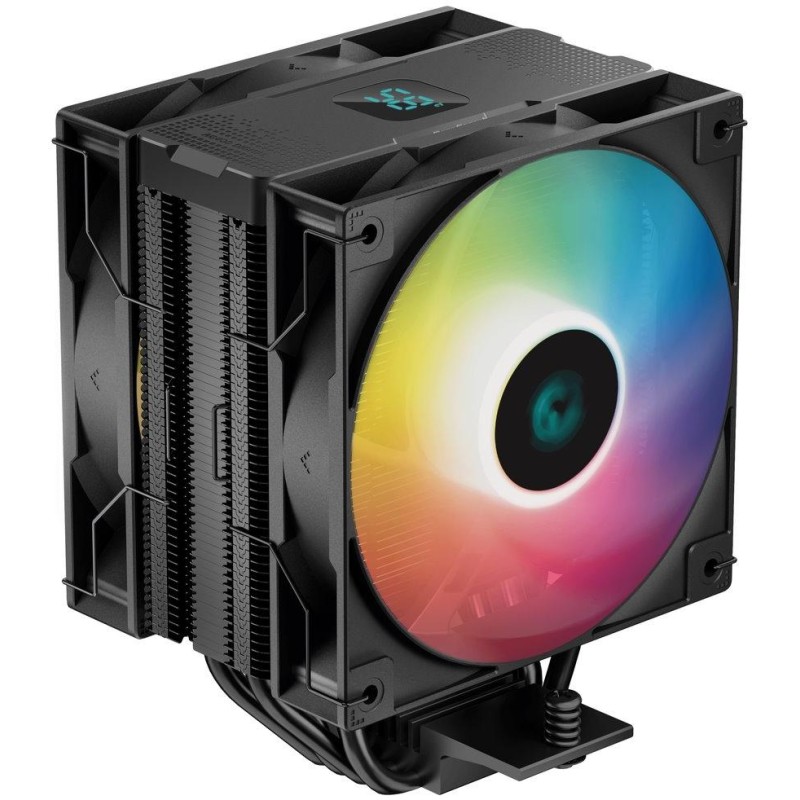 DEEPCOOL chladič AG400 DIGITAL PLUS širší / 120mm fan ARGB / 4x heatpipes / PWM / pro Intel i AMD / černý
