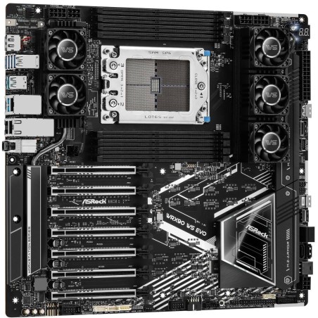 ASRock WRX90 WS EVO / AMD WRX90 / 8x DDR5 DIMM ECC / 2x M.2 / 2x SlimSAS / 2x MCIO / USB-C / DP / EEB