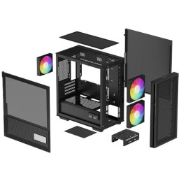 DEEPCOOL skříň CH360 Digital / mATX / 140mm +120 mm fan / USB 3.0 / USB-C /  mesh panel / prosklená bočnice / černá