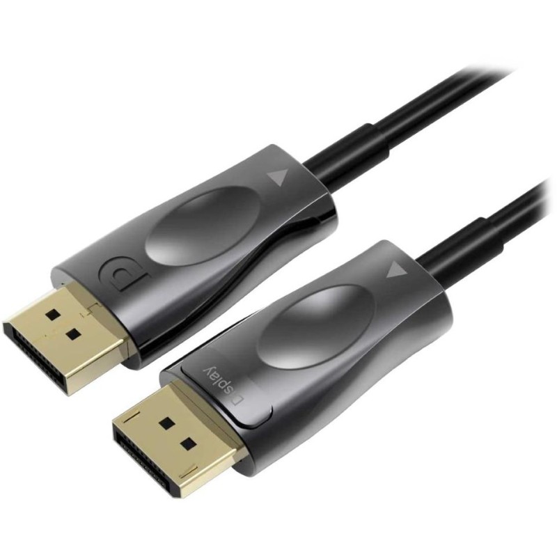 PremiumCord Optický DisplayPort 1.4 přípojný kabel M/M, zlacené konekt. 15m