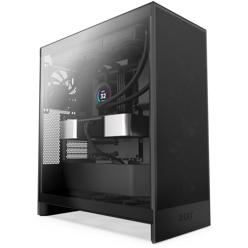 NZXT skříň H7 Flow edition / ATX / 3x 120 mm fan / USB-C / 2x USB / prosklená bočnice / mesh panel / černá