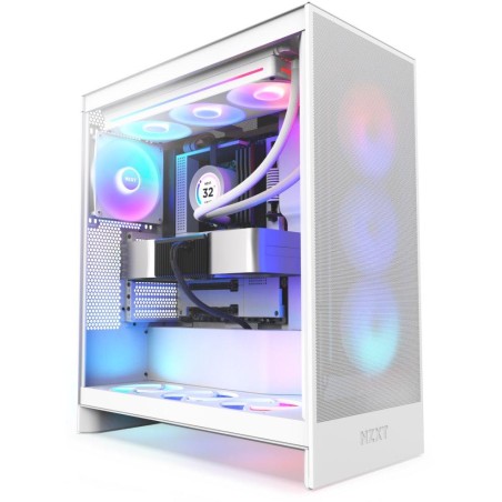 NZXT skříň H7 Flow RGB edition / ATX / 1x360mm RGB core fan/ USB-C / 2x USB / proskl. bočnice / mesh panel / RGB / bílá