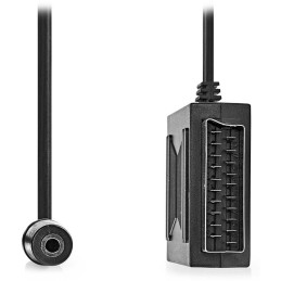 NEDIS kabel SCART/ SCART zástrčka - SCART zásuvka / 3,5 mm zásuvka/ černý/ box/ 20cm
