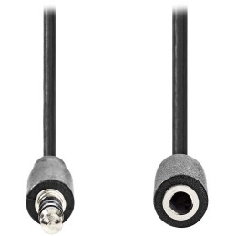 NEDIS kabel stereo audio/ 3,5 mm jack zástrčka - 3,5 mm jack zásuvka/ černý/ bulk/ 1m