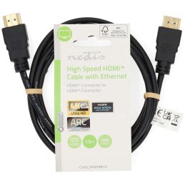 NEDIS High Speed HDMI 2.0 kabel s ethernetem/ 4K@60Hz/ zlacené konektory HDMI-HDMI/ černý/ bulk/ 1,5m