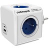 Cubenest Powercube Original USB PD 20W, A+C, 4× gniazdo, biały/niebieski, blokada dziecięca, uziemienie, maks. 16A/250V~3680W