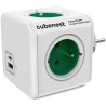 Cubenest Powercube Original USB PD 20W, A+C, 4× zásuvka, biela/zelená, detská poistka, uzemnenie, max. 16A/250V~3680W