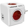 Cubenest Powercube Original USB PD 20W, A+C, 4× zásuvka, biela/červená, detská poistka, uzemnenie, max. 16A/250V~3680W
