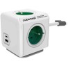 Cubenest Powercube Extended USB PD 20 W, A+C, 4 gniazda, 1,5 m, biały/zielony, blokada dziecięca, uziemienie, stacja dokująca, 1