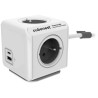Cubenest Powercube Extended USB PD 20W, A+C, 4× socket, 1.5m, white/gray, child lock, grounding, dock, 10A/250V